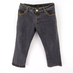 Southpole Capri Jeans‎ Mid Rise Junior Womens Size 11 Gray Denim Gold Stitching